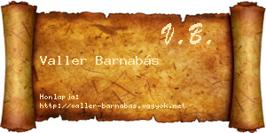 Valler Barnabás névjegykártya
